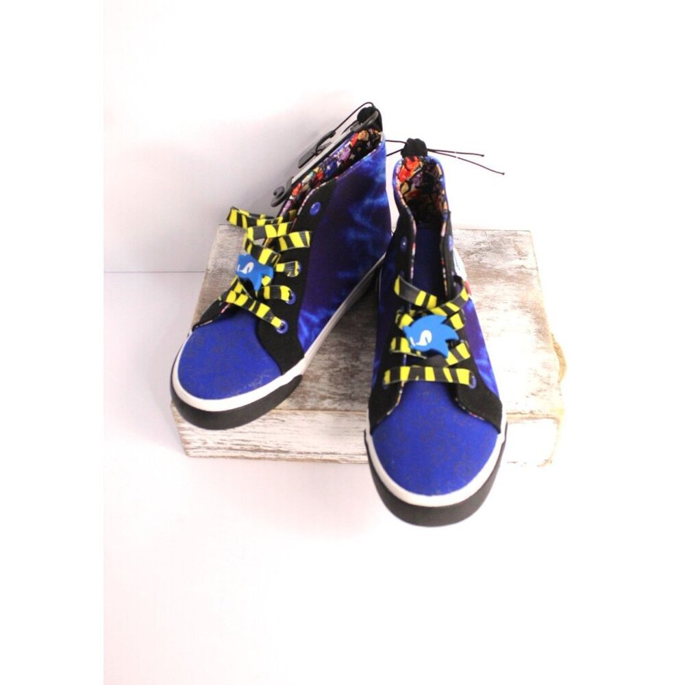Sonic The Hedgehog Sneakers Youth 4Blue High Top Sega Ground Up Canvas NWOB